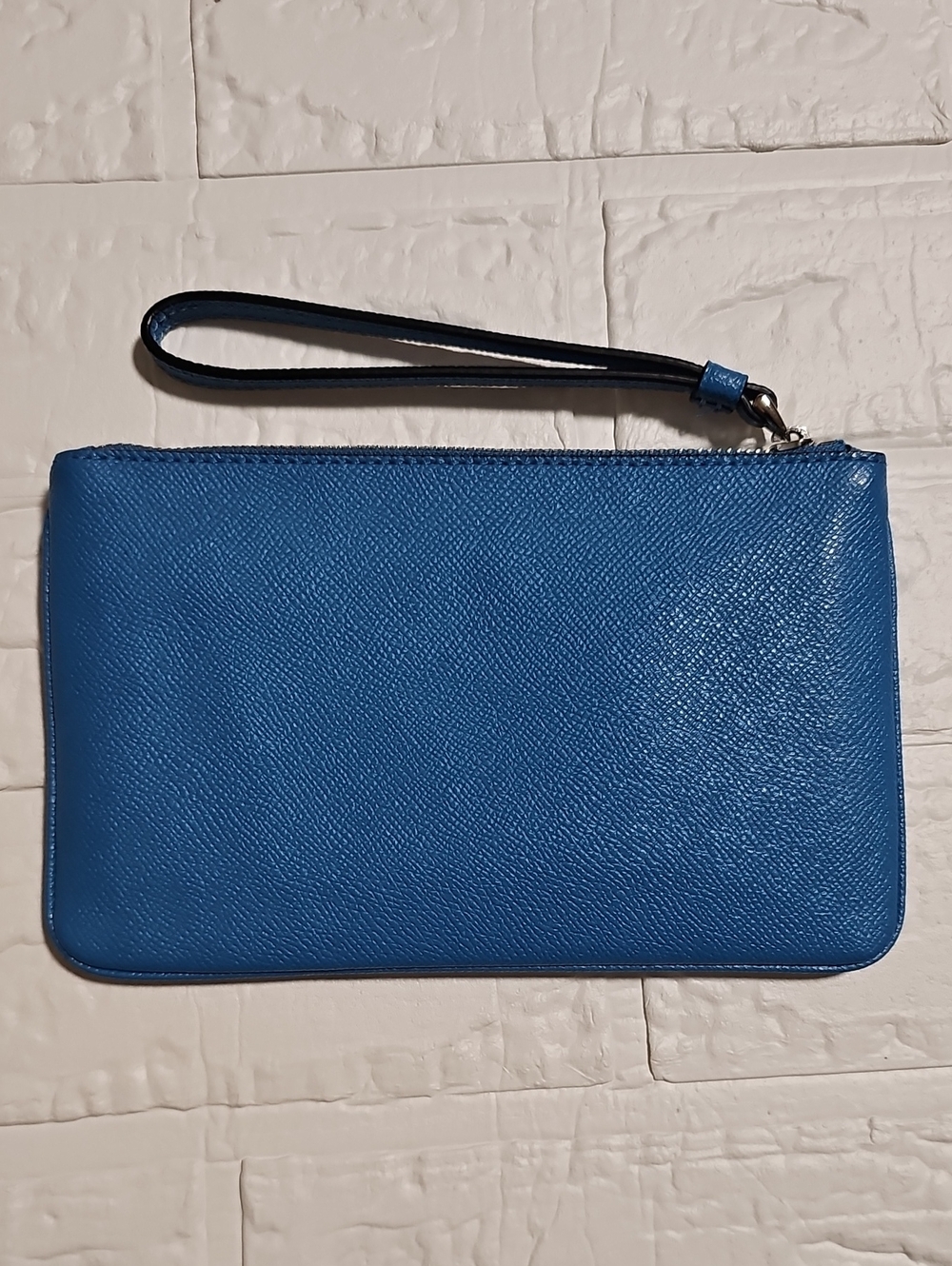 Coach Blue Large Leather Wristlet - Picture 2 of 5